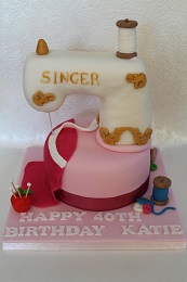 sewing machine birthday cake